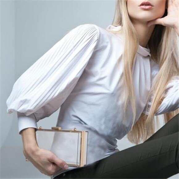 COMPLETELY CLEAR Transparent Clutch Purse Women's Novelty Hand Bag - Picture 3 of 6